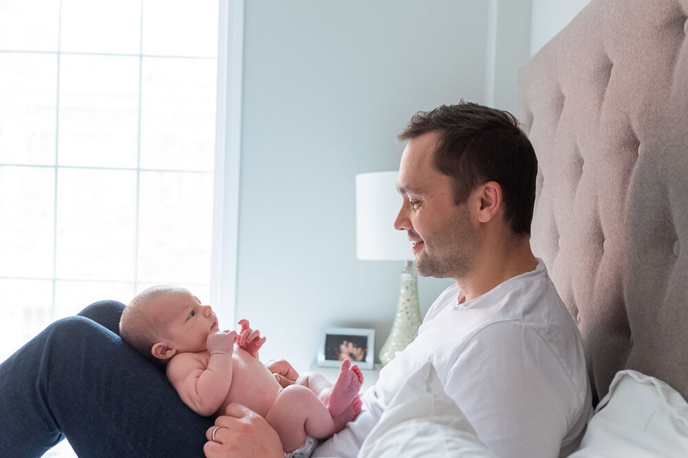 Lemons and Ants Newborn Baby with Dad